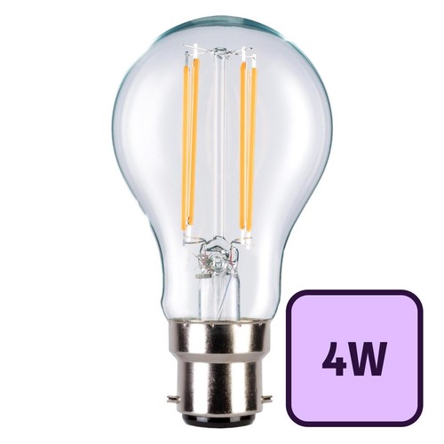 TCP Glass Filament Classic 836LM B22 4W Warm White - A Class Energy Rating