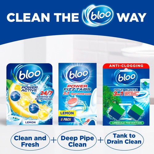 Bloo Toilet Blocks, Toilet Cleaner Block with Cleaning and Foaming Action thumbnail 2