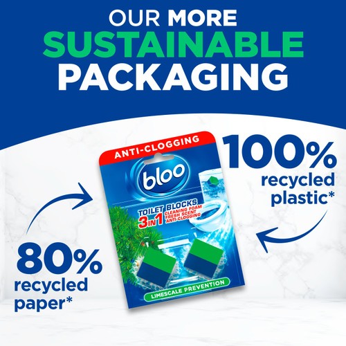 Bloo Toilet Blocks, Toilet Cleaner Block with Cleaning and Foaming Action thumbnail 3