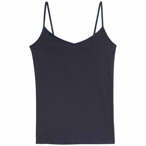 M&S Womens Cotton Rich Strappy Vests, 12, Navy thumbnail 8