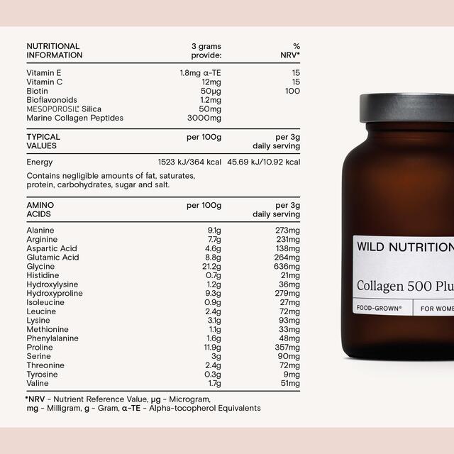 Wild Nutrition Food-Grown Collagen 500 Plus thumbnail 6