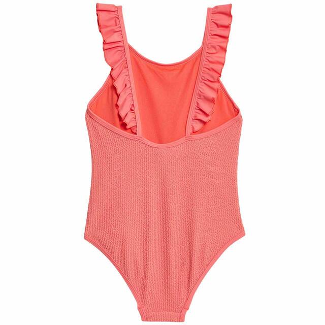 M&S Girls Glitter Textured Swimming Costume, 6-11 Years, Coral thumbnail 2