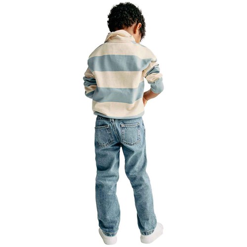 M&S Striped Rugby Sweatshirt, 5-6 Years, Blue thumbnail 5