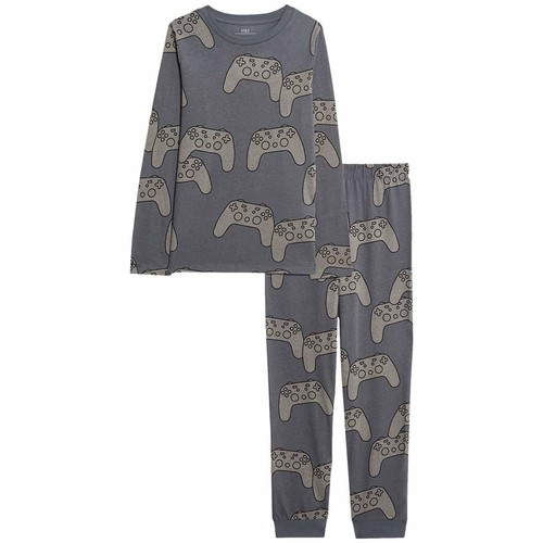 M&S Gaming Pyjamas, 6-7 Years, Grey thumbnail 2