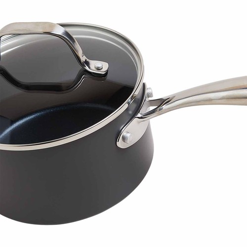M&S Chef Hard Anodised 16cm Saucepan, Black Mix thumbnail 3