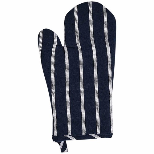 M&S Butchers Stripe Oven Glove, Navy thumbnail 3