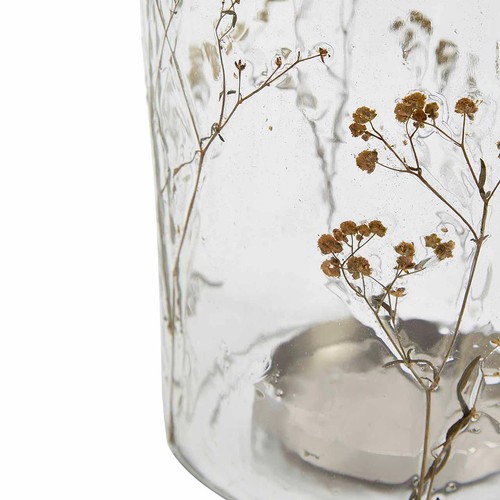 M&S Pressed Flower Hurricane Candle Holder, Clear thumbnail 3