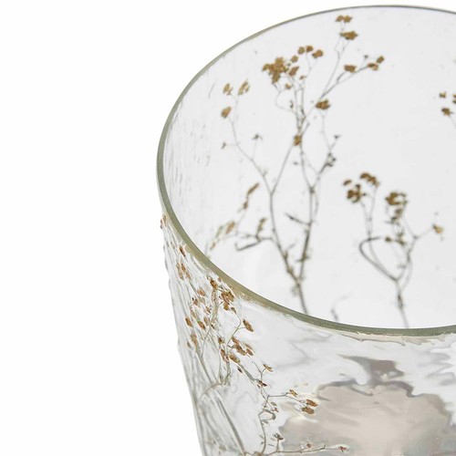 M&S Pressed Flower Hurricane Candle Holder, Clear thumbnail 4