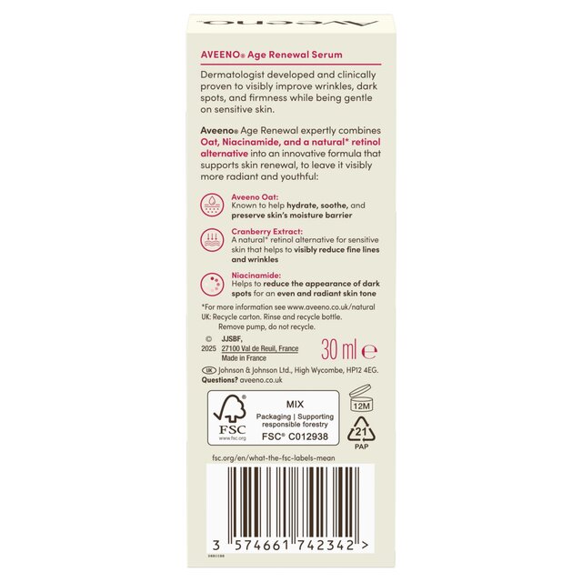 Aveeno Age Renewal Serum for Sensitive Skin thumbnail 4