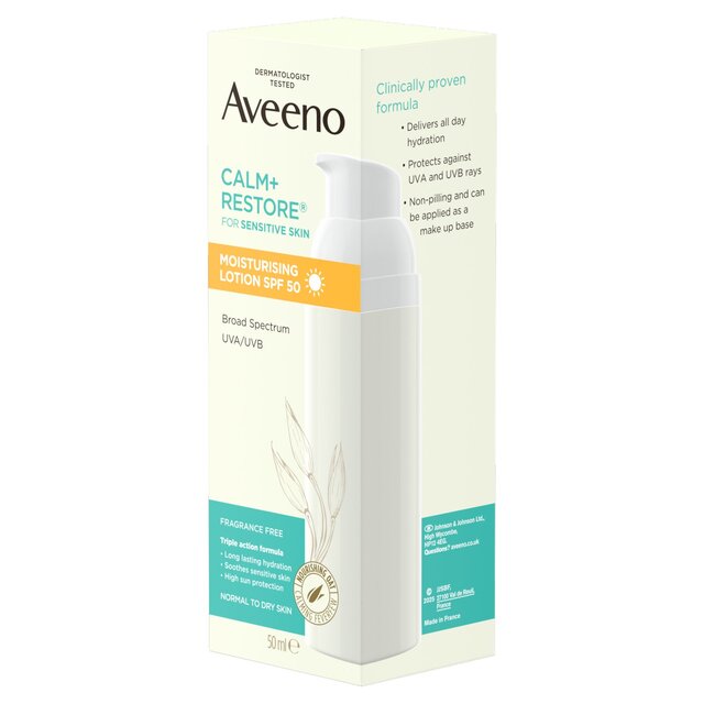 Aveeno Calm & Restore Moisturising Face Lotion SPF50 thumbnail 2