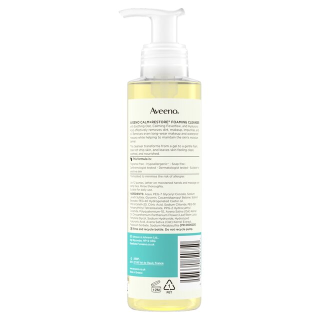 Aveeno Calm & Restore Foaming Cleanser for Sensitive Skin thumbnail 4