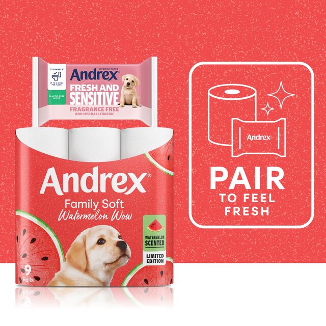 Andrex Family Soft Watermelon Toilet Roll thumbnail 4