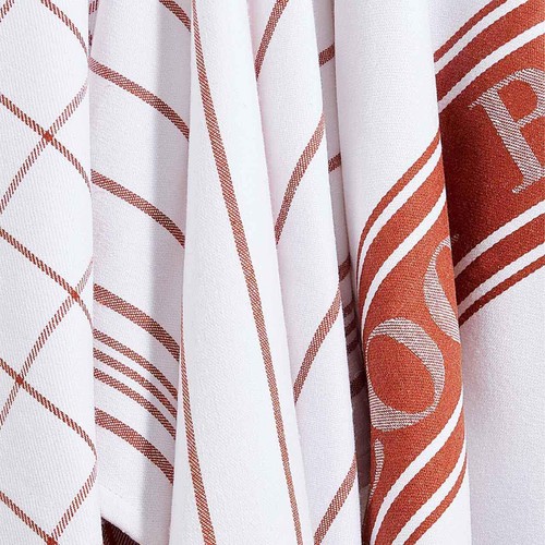 M&S Cotton Rich Striped Tea Towels, Terracotta thumbnail 2