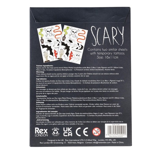 Rex London Halloween Scary Temporary Tattoos thumbnail 2
