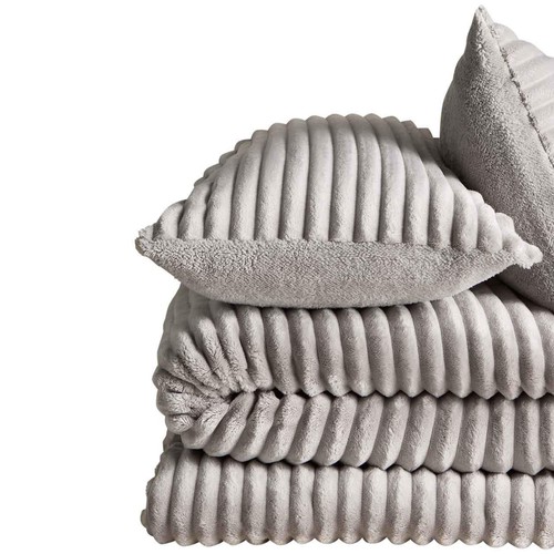 M&S Cloud Fleece Bedset, Super King, Grey