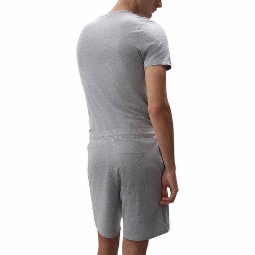 M&S Mens Autograph Pima Cotton Pyjama Shorts, S, Grey Marl thumbnail 5