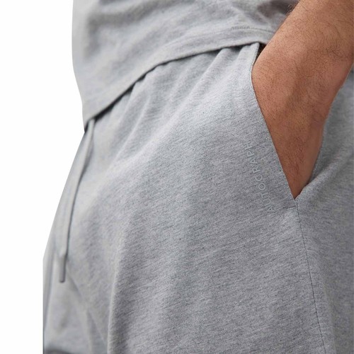M&S Mens Autograph Pima Cotton Pyjama Shorts, 2XL, Grey Marl thumbnail 3