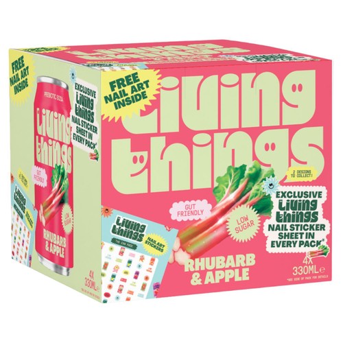 Living Things Rhubarb & Apple Biotic Soda thumbnail 2