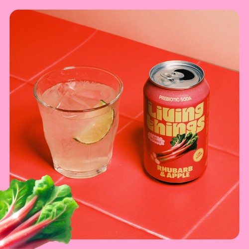 Living Things Rhubarb & Apple Biotic Soda thumbnail 3