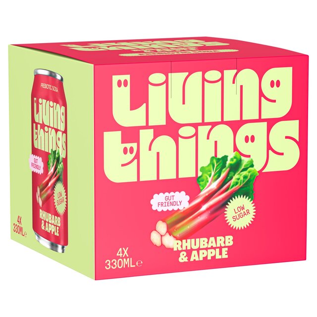 Living Things Rhubarb & Apple Prebiotic Soda