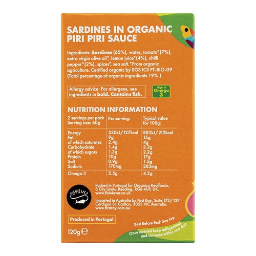 Fish4ever Sardines in Organic Piri Piri Sauce thumbnail 2