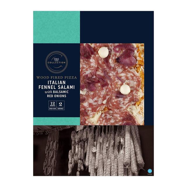 M&S Collection Italian Fennel Salami & Red Onion Pizza Serves 2