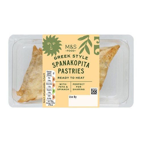 M&S Greek Style Spanakopita Pastries Serves 4 thumbnail 3