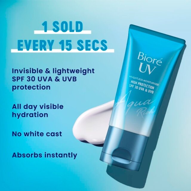 Biore Weightless Moisturiser High Protection UVA UVB SPF 30 thumbnail 2