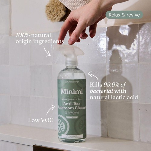 Miniml Cucumber & Mint  Anti-Bac Bathroom Cleaner Spray thumbnail 3