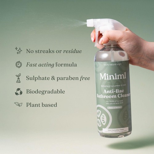 Miniml Cucumber & Mint  Anti-Bac Bathroom Cleaner Spray thumbnail 4