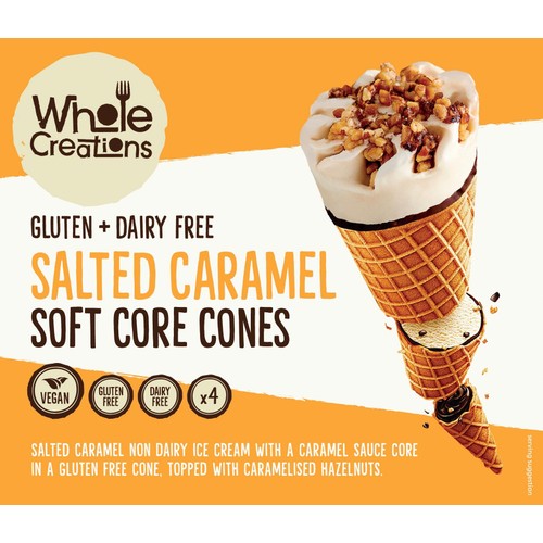 Wholecreations Gluten & Dairy Free Salted Caramel Soft Core Cones