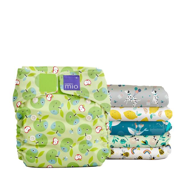 Bambino Mio Miosolo Classic All-In-One Reusable Nappy Set, Pattern Size 0-5