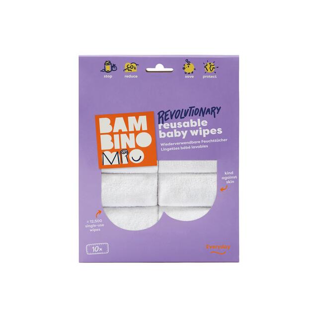 Bambino Mio Reusable Baby Wipes, 10 pack