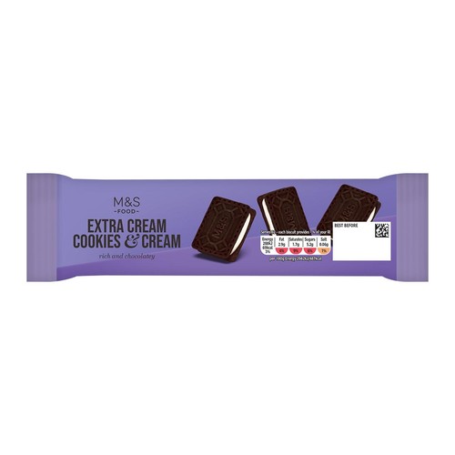M&S Extra Cream Cookies & Cream Biscuits thumbnail 3