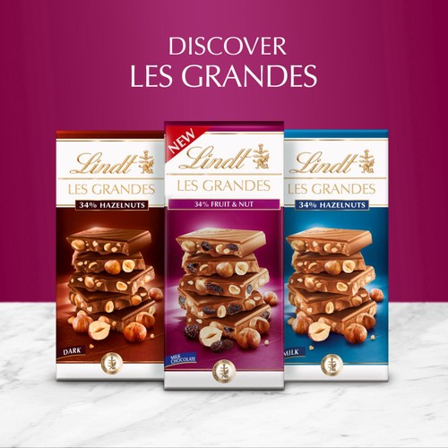 Lindt Les Grandes Fruit and Nut Milk Chocolate Bar thumbnail 7
