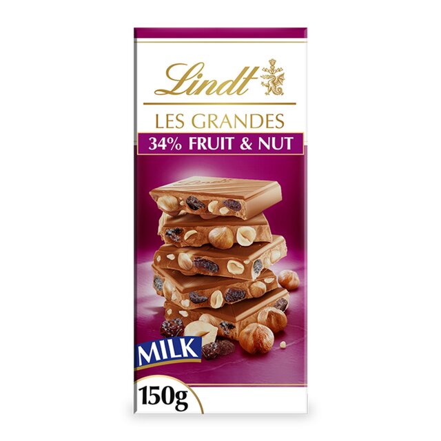 Lindt Les Grandes Fruit and Nut Milk Chocolate Bar