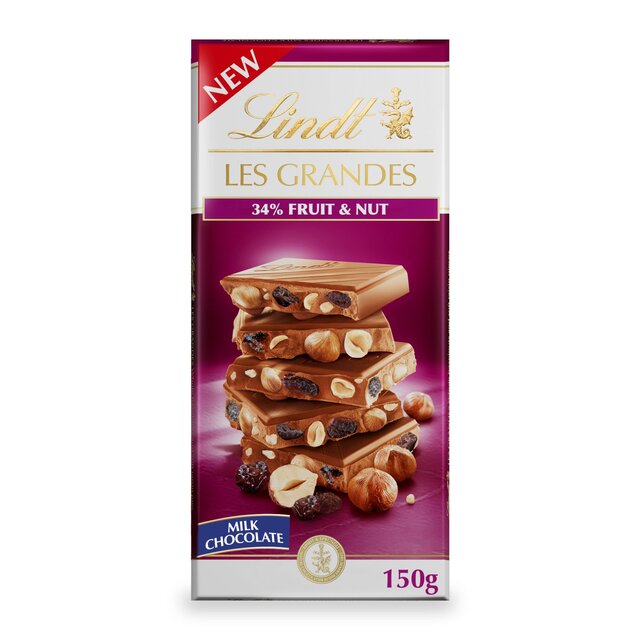 Lindt Les Grandes Fruit and Nut Milk Chocolate Bar thumbnail 2
