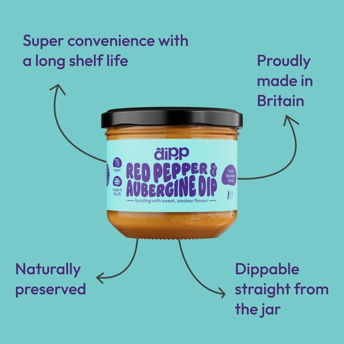 Dipp Dips Red Pepper & Aubergine Dip thumbnail 3