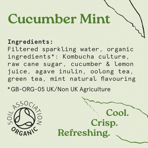 HOLOS Organic Sparkling Tea Cucumber Mint thumbnail 3