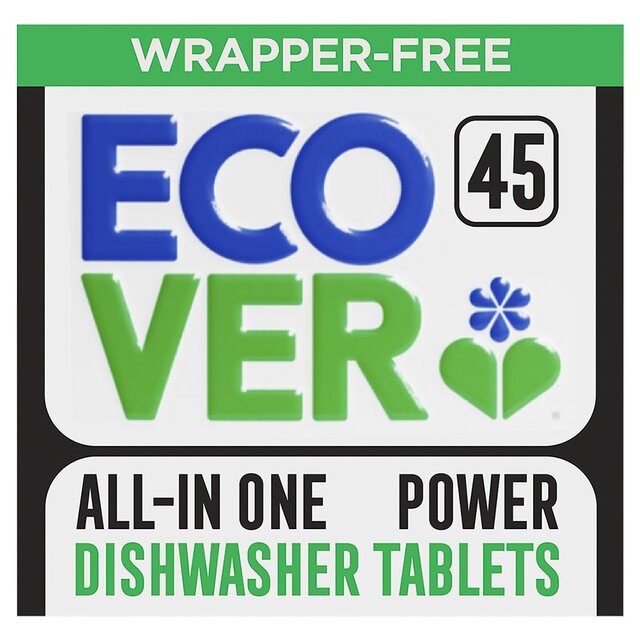 Ecover All-In-One Power Dishwasher Tablets, 45 Tablets