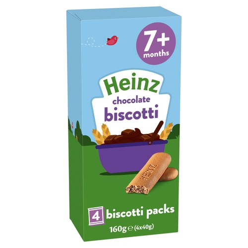 Heinz Chocolate Biscotti Baby Food Snacks 7+ Months Multipack