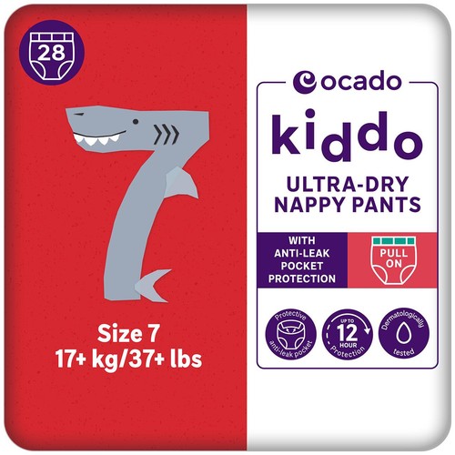 Ocado Kiddo Ultra-Dry Nappy Pants Size 7 (17+kg) thumbnail 2