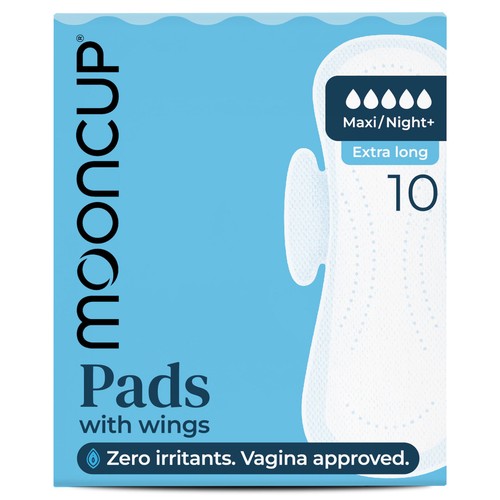 Mooncup Pads with Wings Maxi Night+, Zero Irritants, Vagina Approved