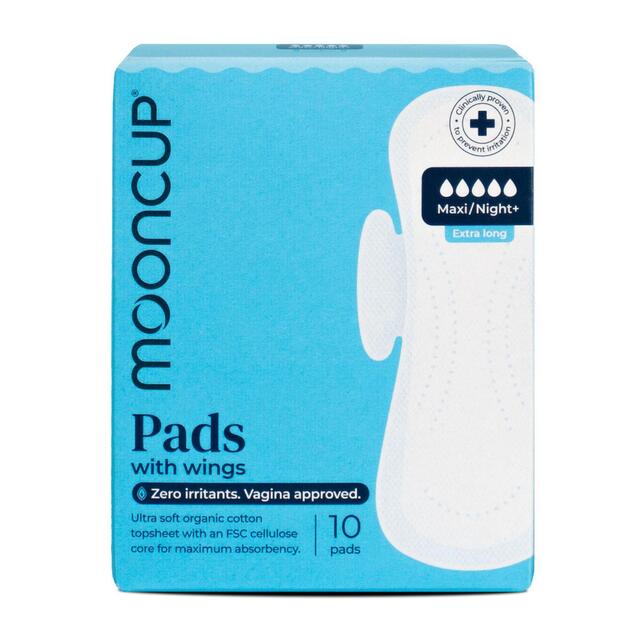 Mooncup Pads with Wings Maxi Night+, Zero Irritants, Vagina Approved
