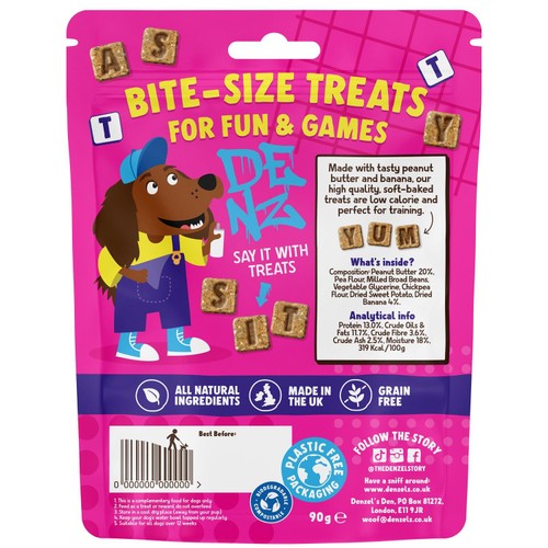 Denzel's Letters Peanut Butter & Banana Dog Treats thumbnail 2