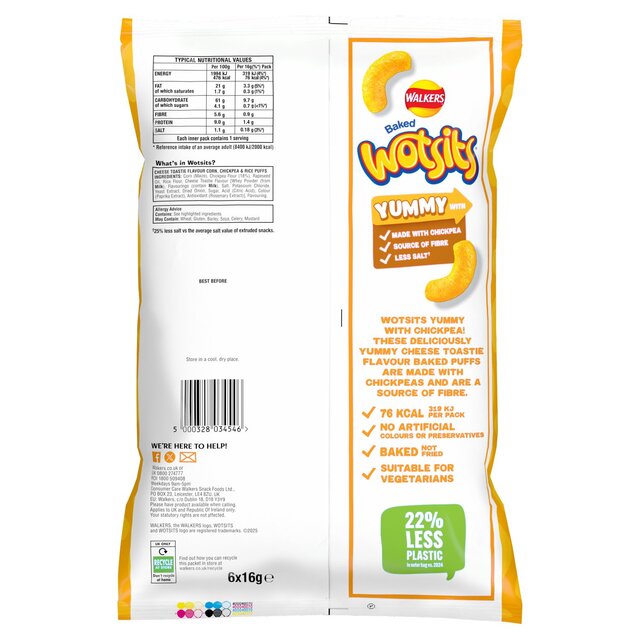 Wotsits Walkers Cheese Toastie Multipack Chickpea Crisps thumbnail 2