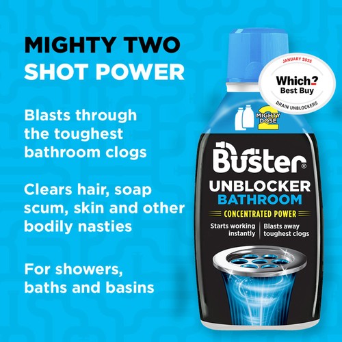 Buster Bathroom Drain Unblocker Mighty 2 Dose thumbnail 2