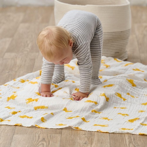 Bloomsbury Mill Organic Muslin Swaddle Blankets, Jungle Cubs. 3 pack thumbnail 6