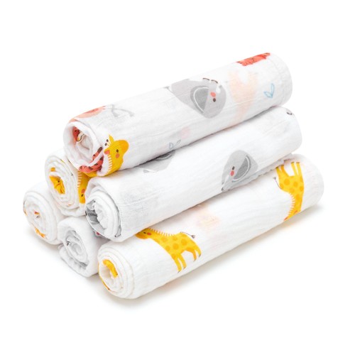Bloomsbury Mill Organic Muslin Squares, Jungle Cubs, 6 pack thumbnail 5