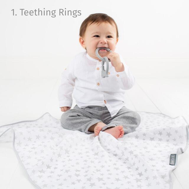 Cheeky Chompers 6 in 1 Multi Muslin Silver Stars thumbnail 9